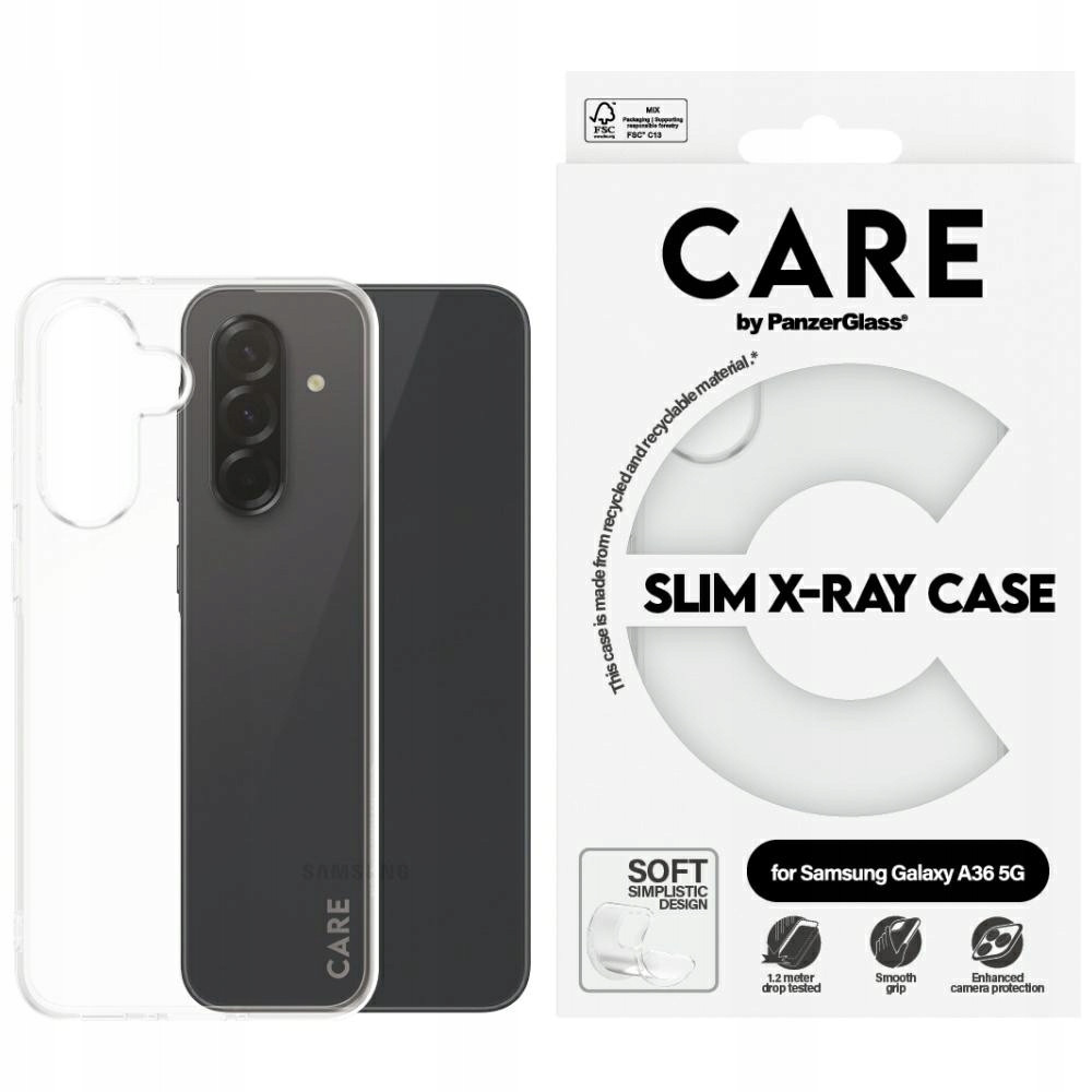Pouzdro Care by PanzerGlass Fashion X-Ray pro Samsung Galaxy A36 5G průhledné