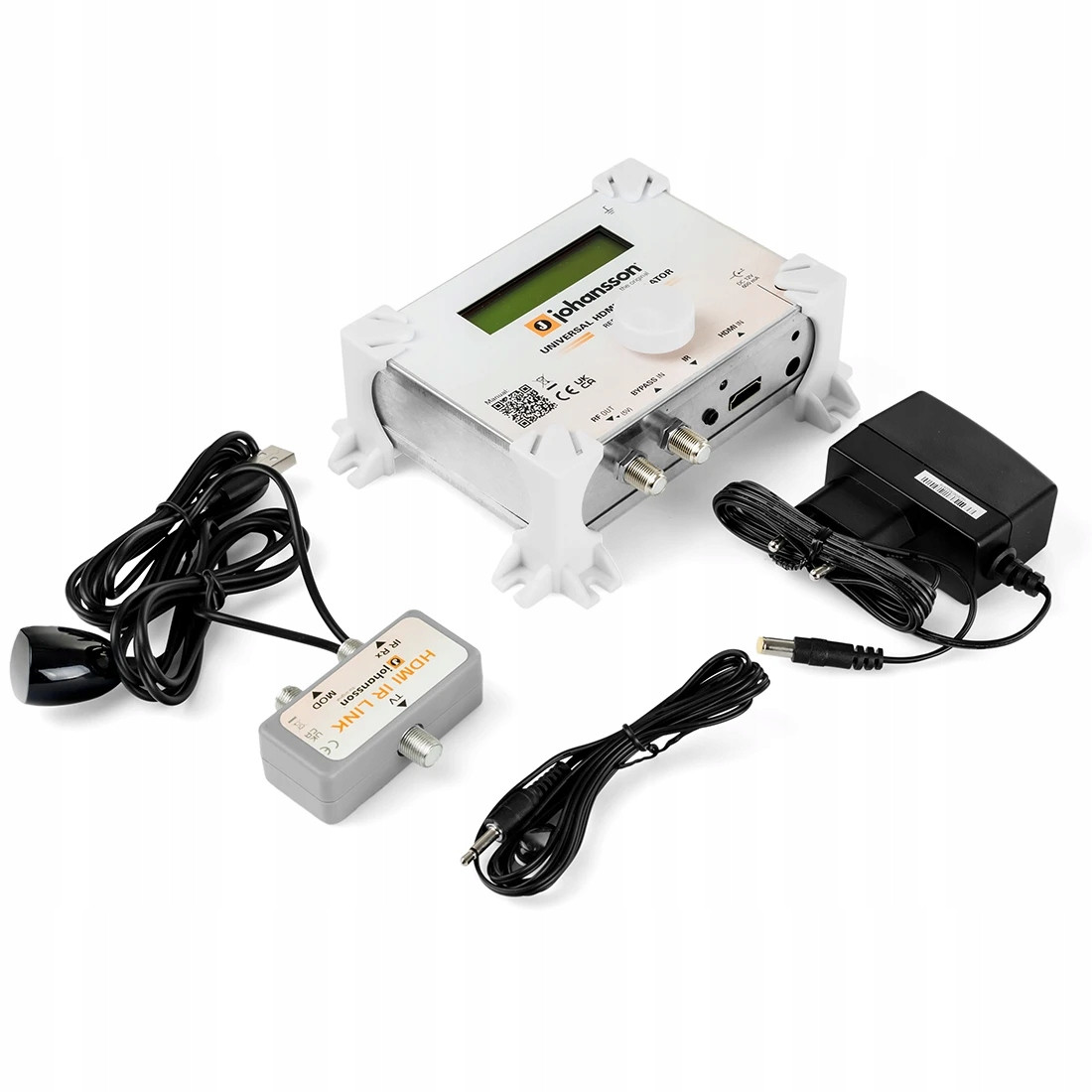 Digitální modulátor Hdmi na Dvb-t/c Johansson 8204 podpora dálkového ovládání Ir 38 dB