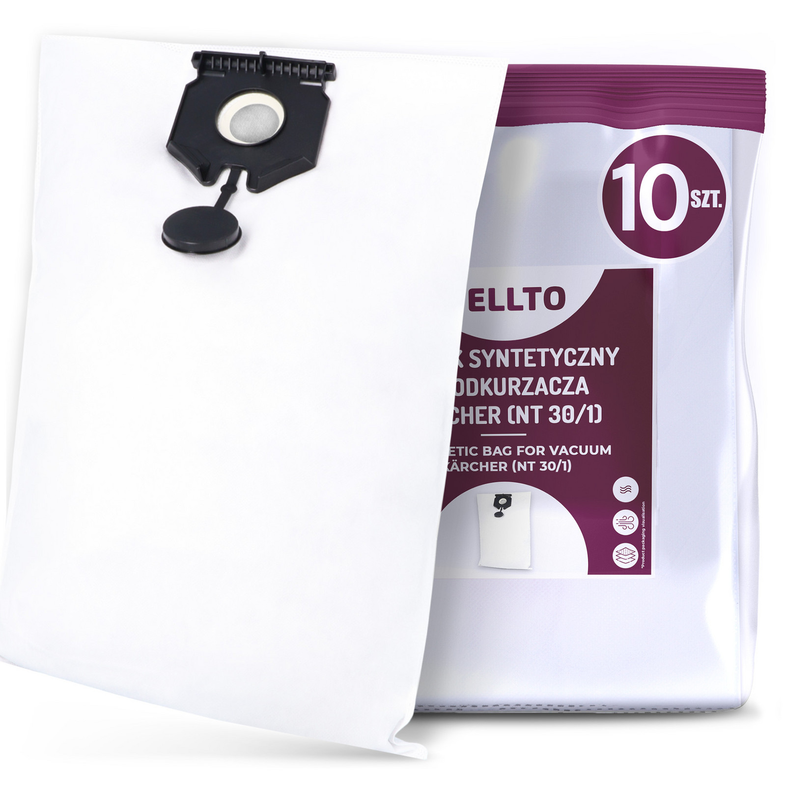 10 x Sáček Do Vysavače Kärcher Nt 30/1 40/1 50/1 Tact Te L M Ap Sáčky Hepa