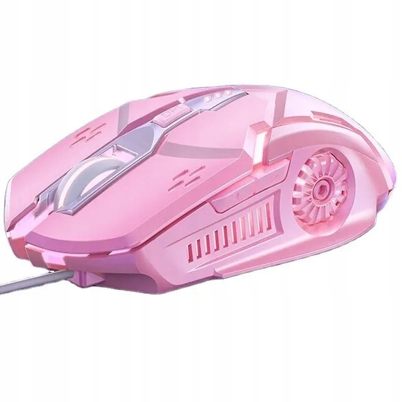 Růžová Myš Herní Optická Podsvícená Led 3200 Dpi 6 Kláves