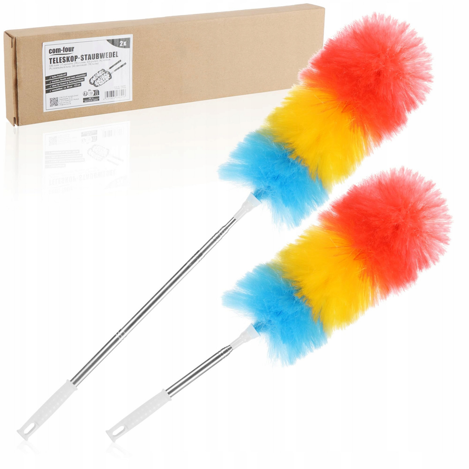 Com-four Teleskopický Staubwedel 2x Vysoký dosah Barevný set