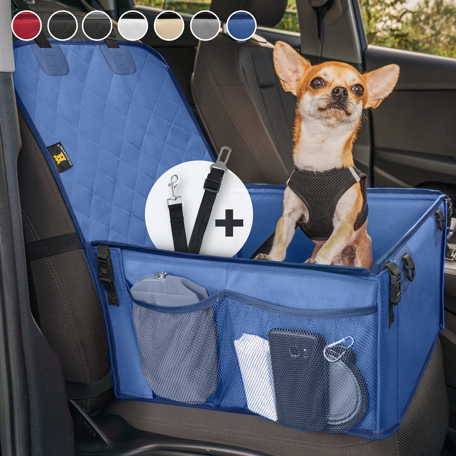 Heldenwerk Stabilní autosedačka pro psy, voděodolná, modrá