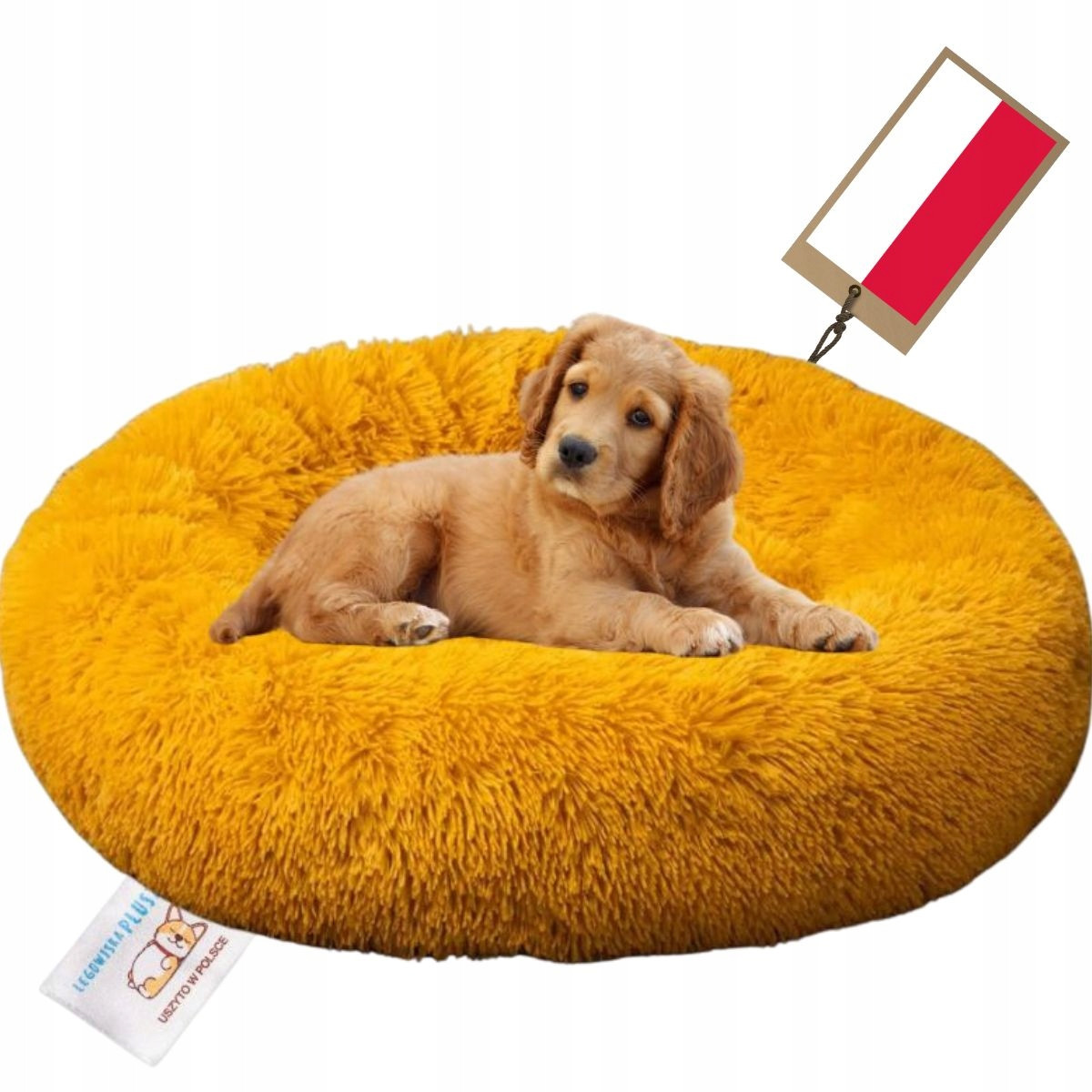 Pelíšek Premium 50 CM pro psa kočku Plyš Obláček Antistresový Medový