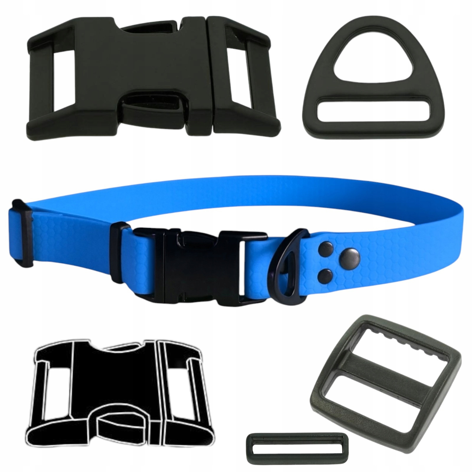 Obojek S Kovovou Zacvakávací Sponou Pro Psa Měkký Voděodolný Biothane XL