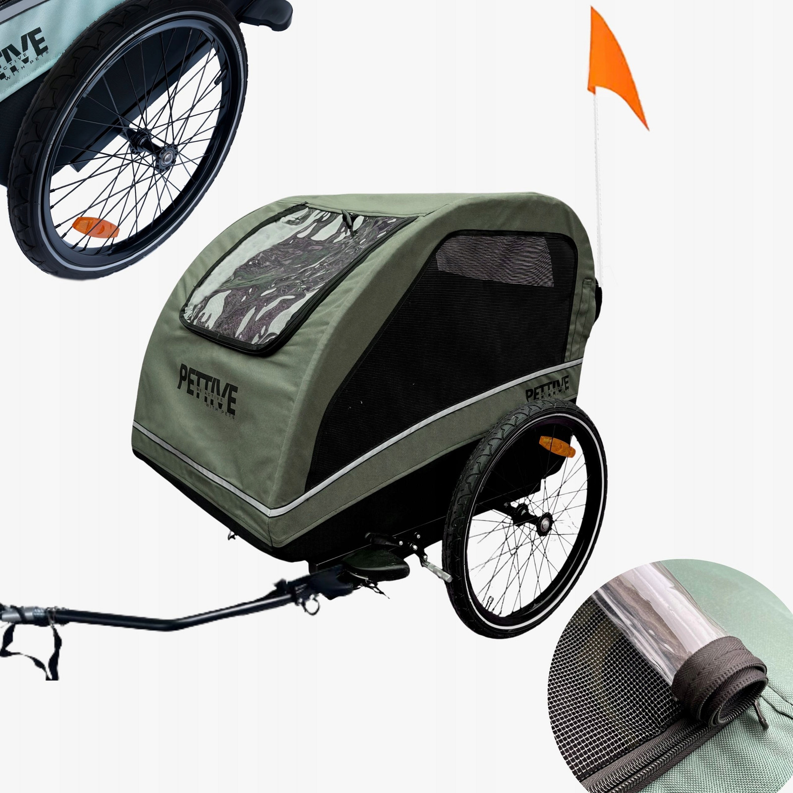 Přívěs pro psa do 40 kg, přívěs na kolo pro kočky Petrive, norma Eu