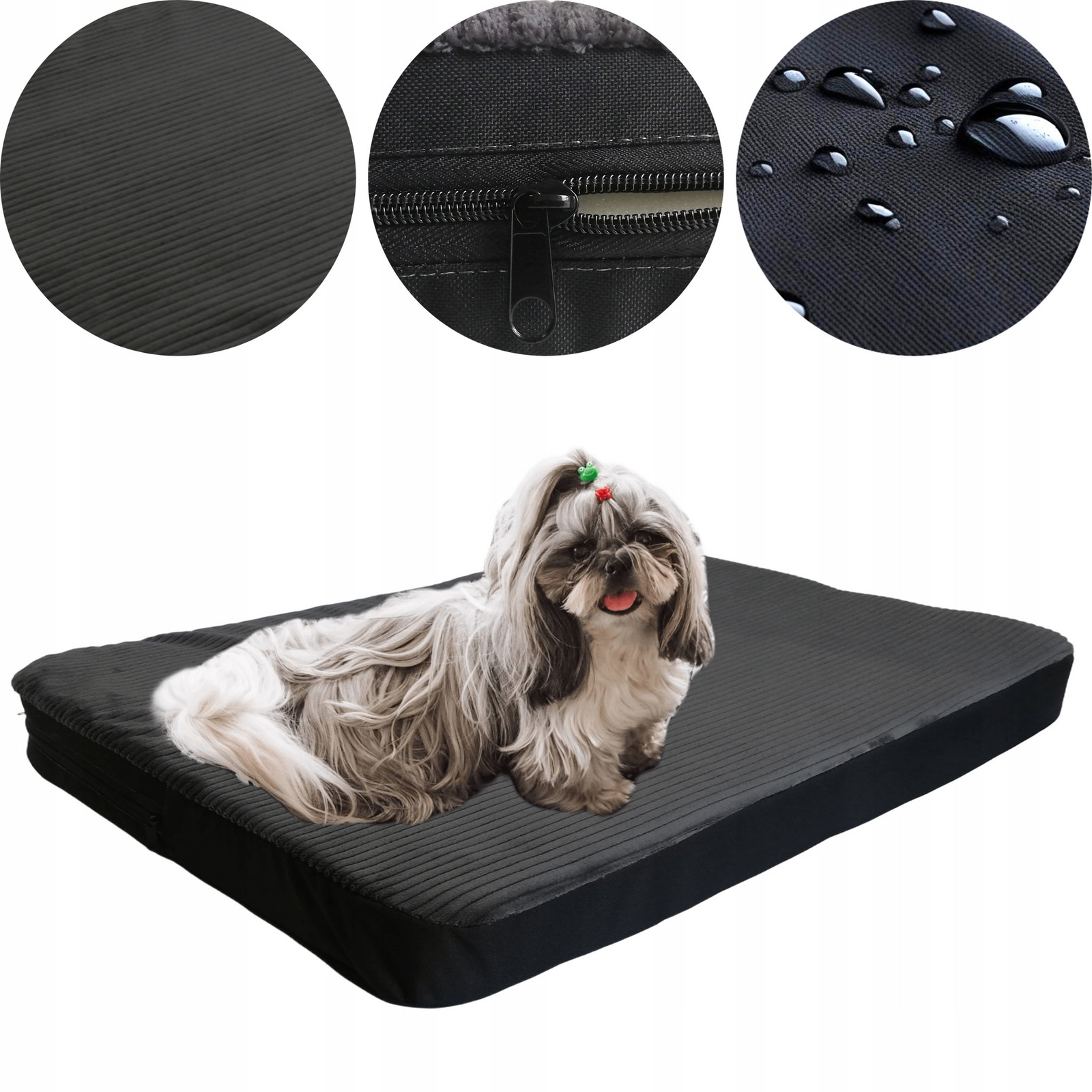 Pelíšek pro psa matrace Rozepínací manšestr šedá 2-STRANNÁ kotec L 90/60/7