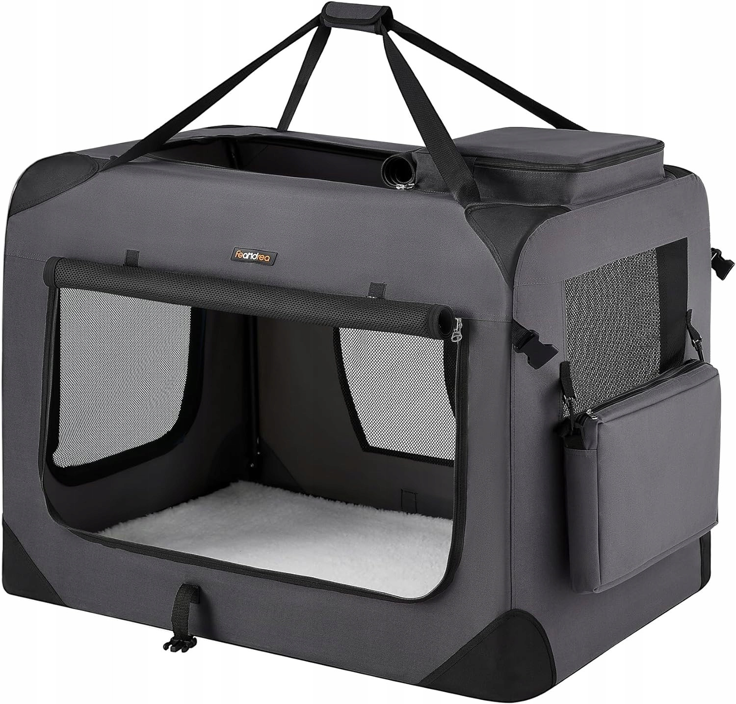 Feandrea Přepravka XL pro psa 81 x 58 x 58 cm šedý PDC90G01 /7