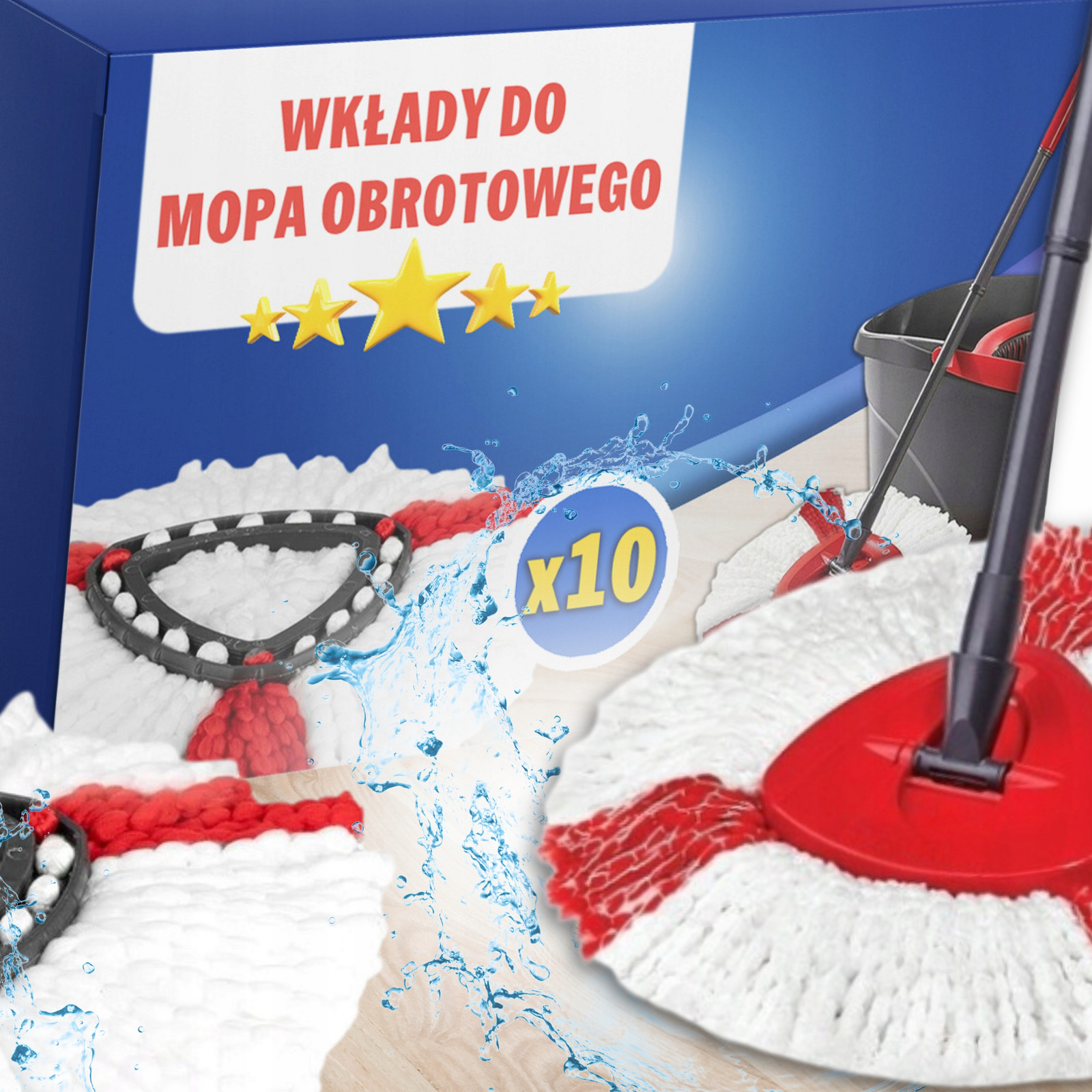 10x Náplň Nástavec Pro Rotační Mop Vileda Turbo Nový Model Mopování 3V1
