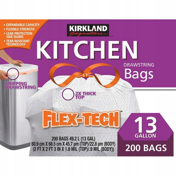Kirkland Kitchen Flex 200 ks – pytle na odpadky