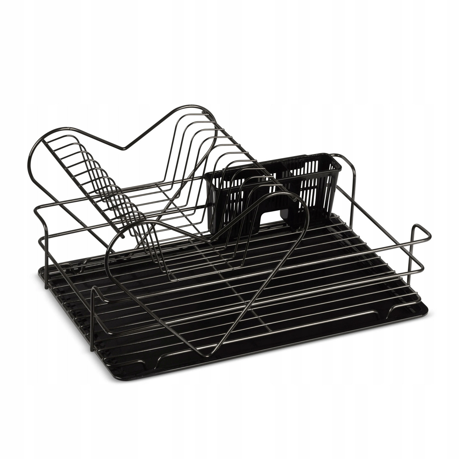 Stojan na nádobí s odkapávací miskou Edenberg – s podnosem na příbory 30 cm x 37 cm