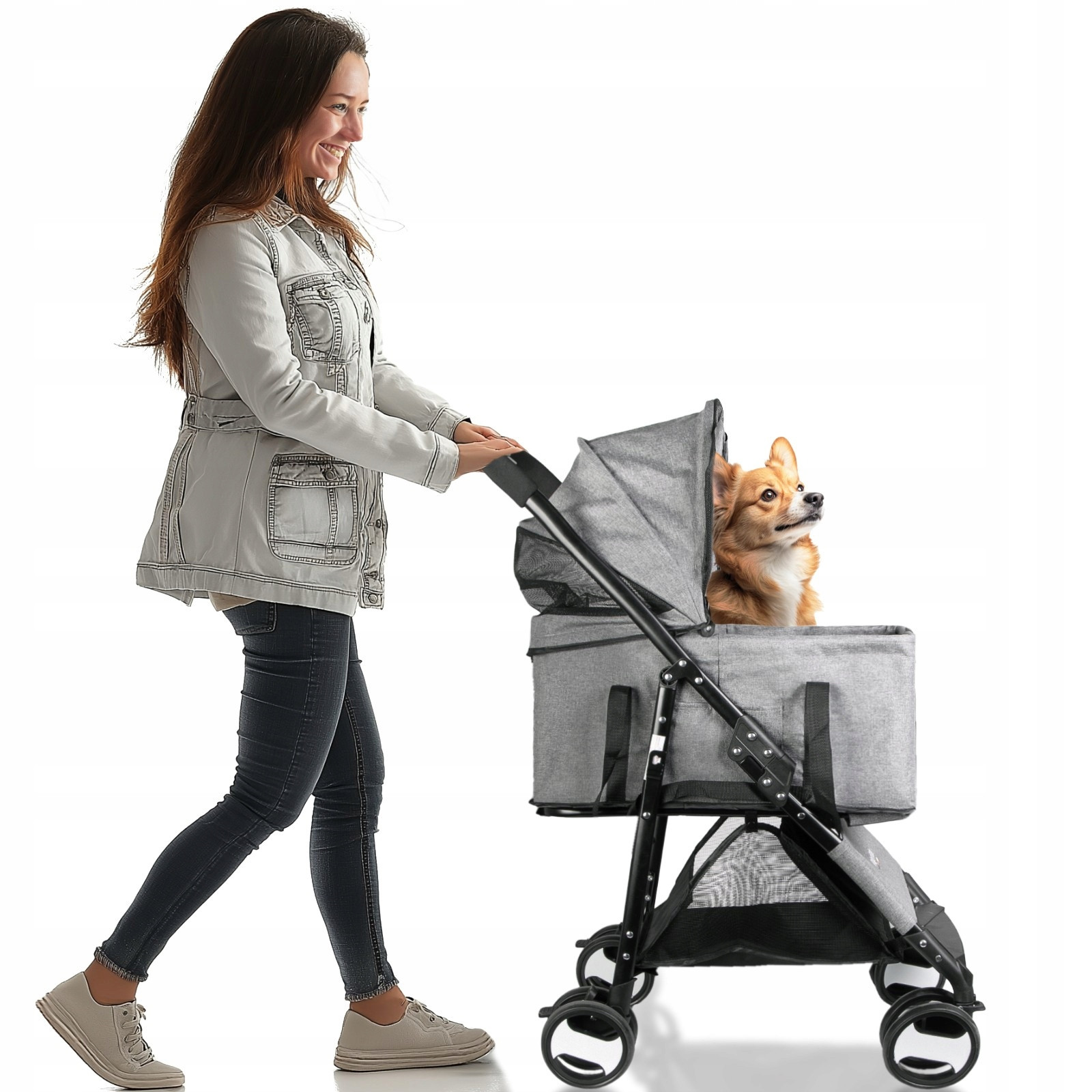 Přepravka Kočárek Pro Psa Ideální Na Cesty Dlouhé Procházky Komfort Pro Psa