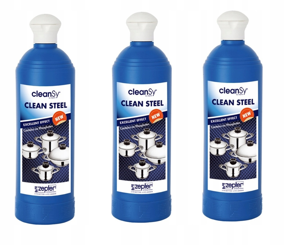 Cleansy Cleaner Zepter čisticí mléko na ocel 3 x 0,5l dárek