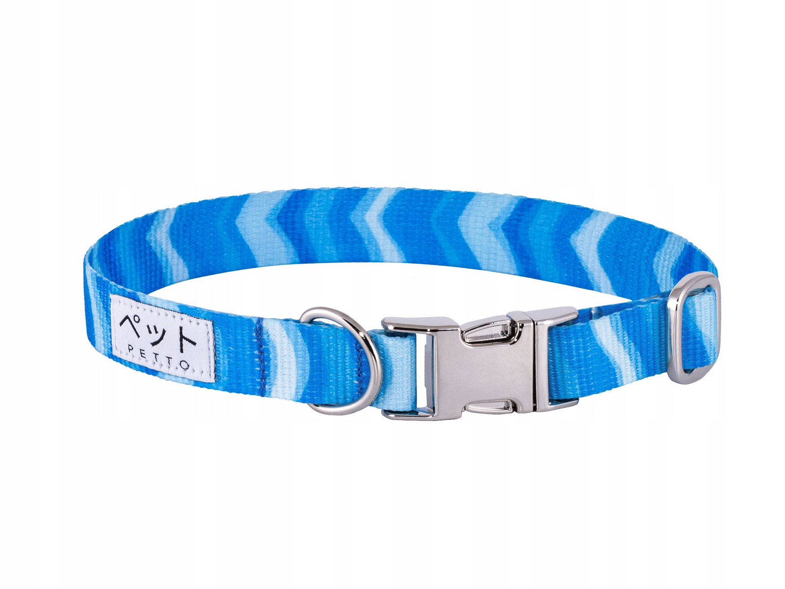 Petto Obojek pro psa Eri Blue Waves Silver M