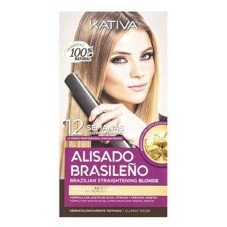 Kativa Brazilian Straightening Blonde Kit sada s keratinem pro narovnání vlasů 225 ml