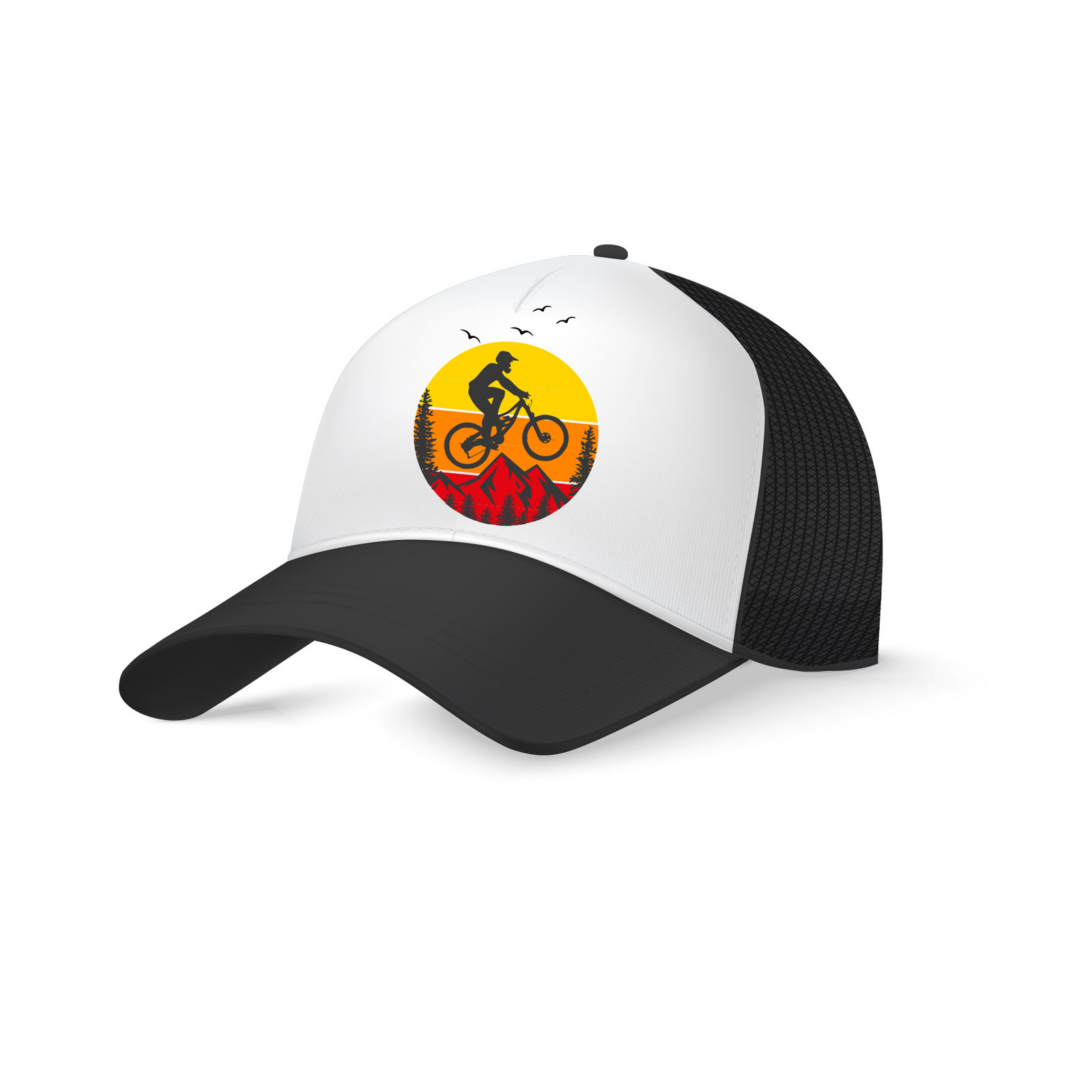 Kšiltovka Biker bílá, černý kšilt