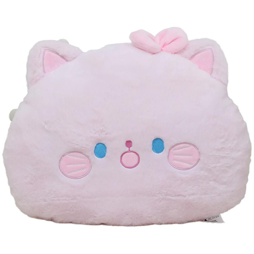 Polštářek Kočka s mašlí 46x34 cm růžový