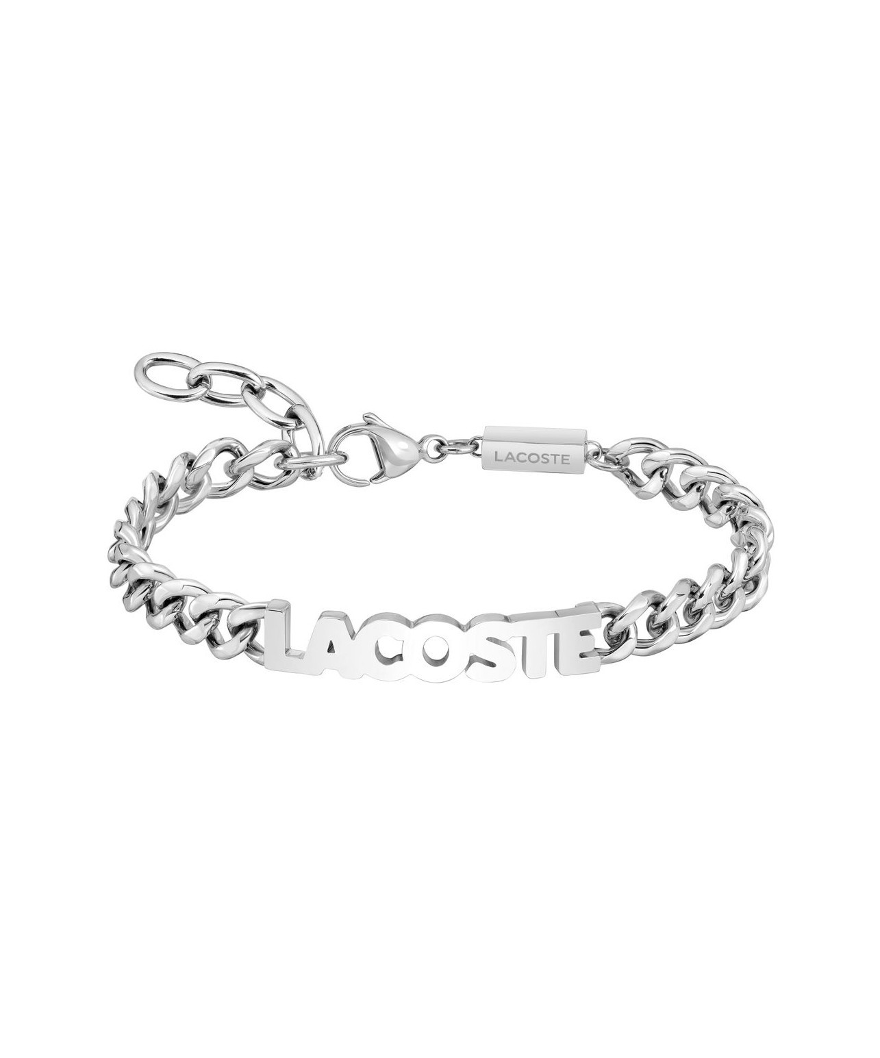 Lacoste Stylový pánský náramek z oceli Script 2040476