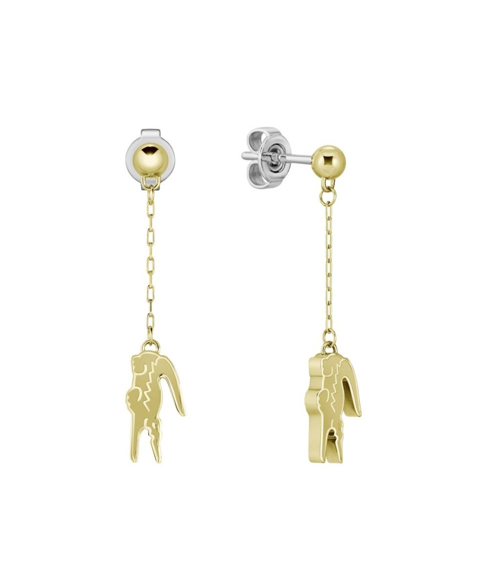 Lacoste Visací pozlacené náušnice s přívěsky krokodýla Crocodile 2040472