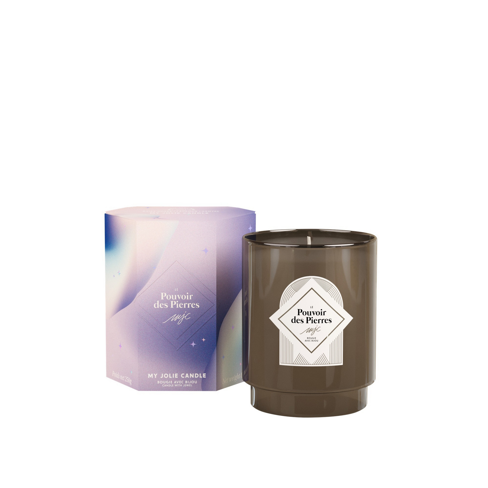 My Jolie Candle Vonná svíčka 50h náhrdelník s tygřím okem Le Pouvoir De Pierress Modrý Květ 323923
