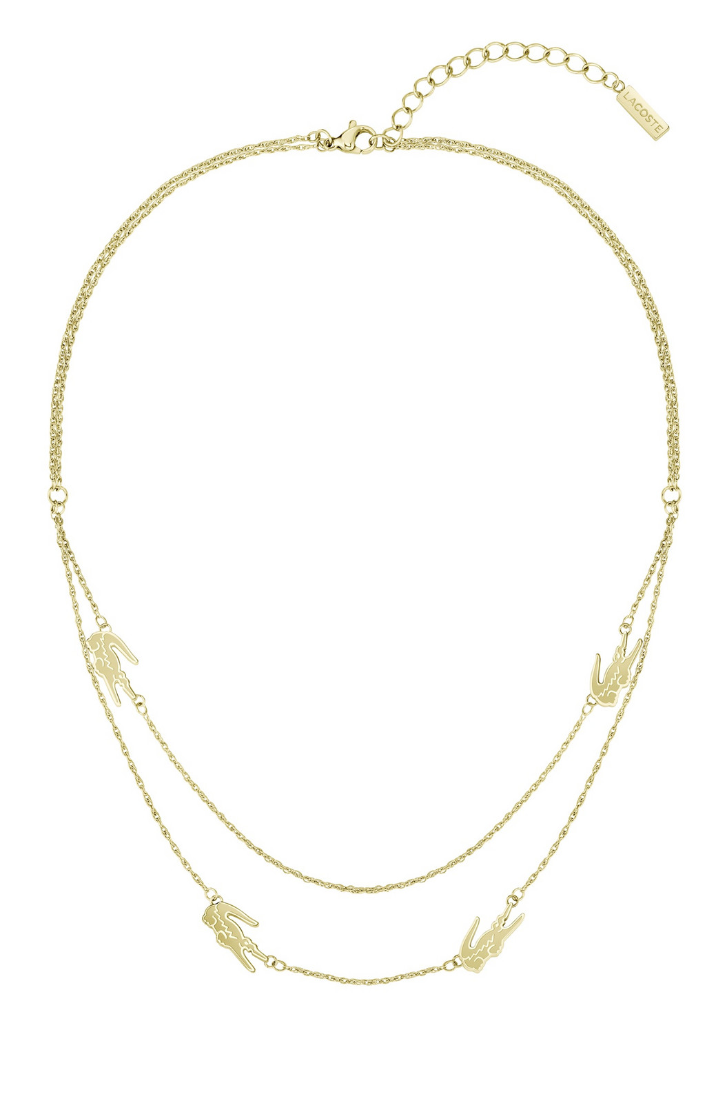 Lacoste Dvojitý pozlacený náhrdelník pro ženy Crocodile 2040468