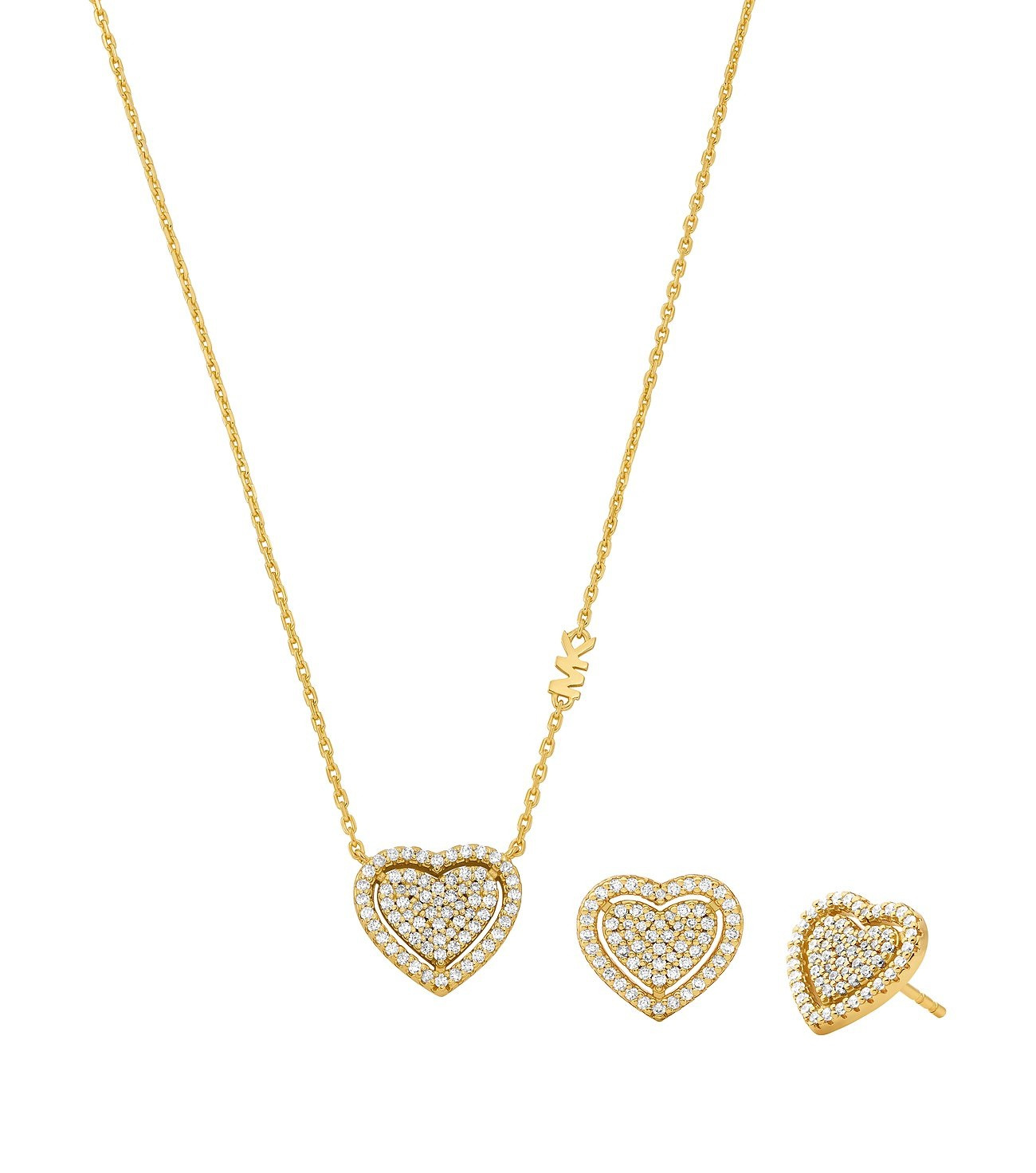 Michael Kors Romantická souprava pozlacených šperků MKC1756CZSET (náhrdelník, náušnice)