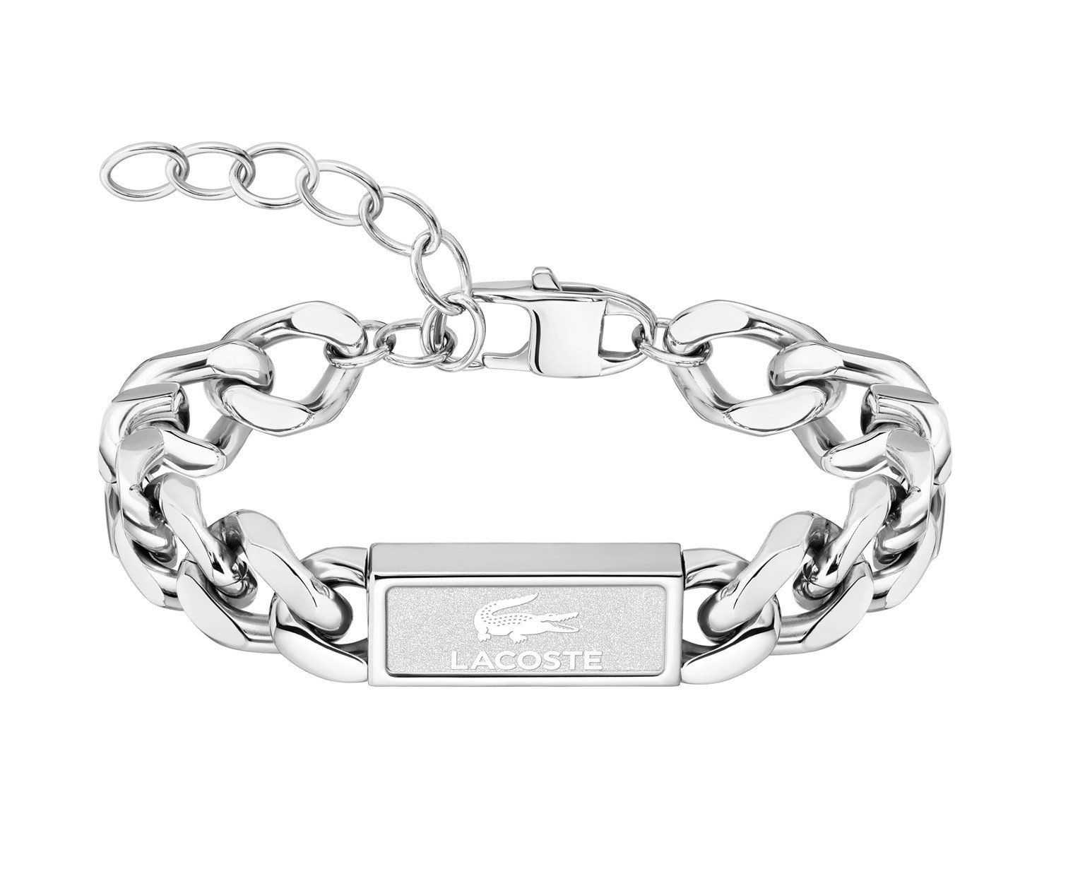 Lacoste Výrazný ocelový náramek pro muže Backhand 2040439