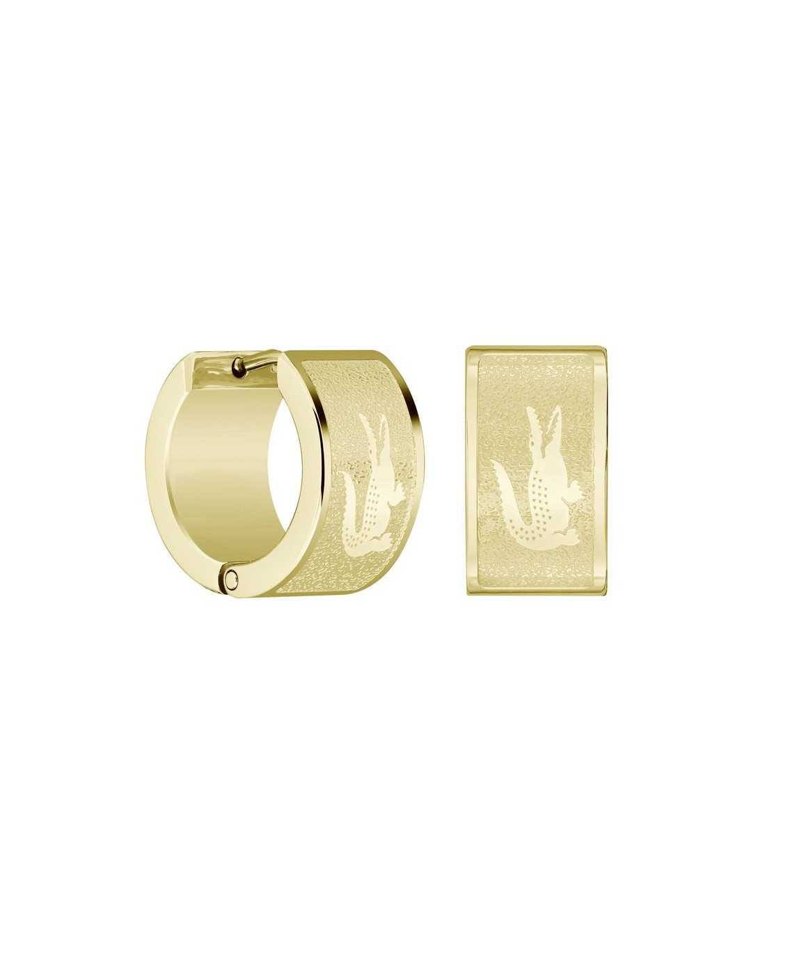 Lacoste Pozlacené kruhové náušnice Backhand 2040436