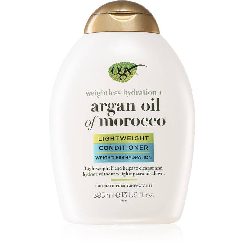 OGX Argan Oil Of Morocco Lightweight Conditioner lehký kondicionér pro hydrataci a lesk 385 ml