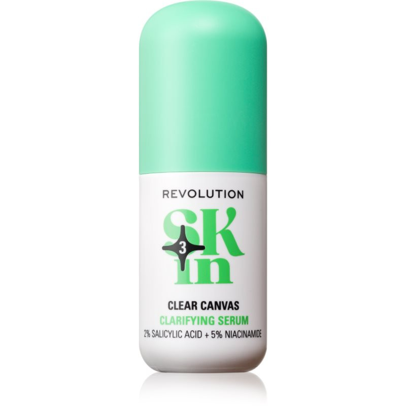Revolution Skincare Clearly Clarify Clear Canvas vyhlazující exfoliační sérum s niacinamidem 30 ml