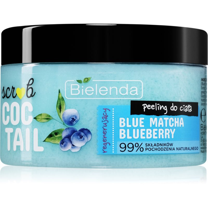 Bielenda Coctail Scrub Blue Matcha + Blueberry tělový peeling s regeneračním účinkem 350 g