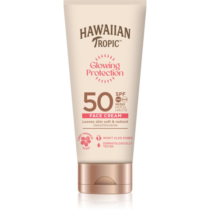 Hawaiian Tropic Glowing Protection Face Cream opalovací krém na obličej SPF 50 50 ml
