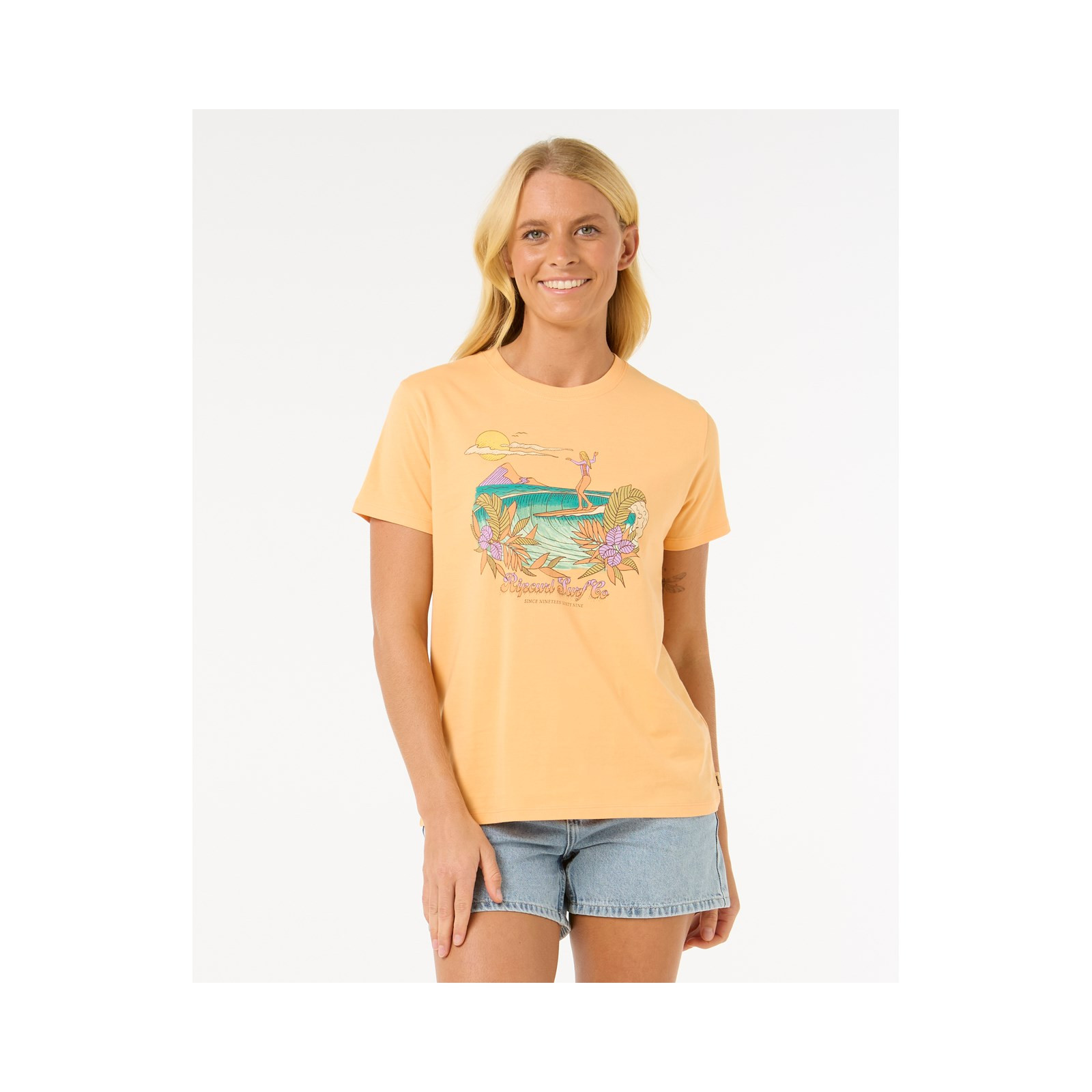 triko RIP CURL - Gliding Standard Tee Pastel Orange (8222)