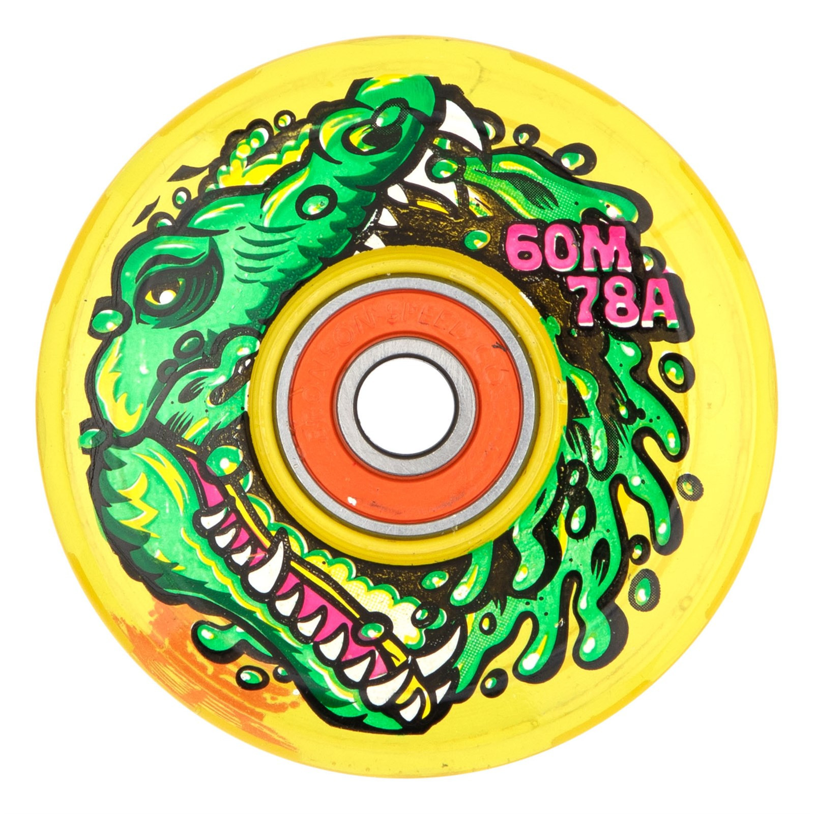 kolečka SLIME BALLS - 60mm Gator Swamp Spew Light Ups OG Slime Yellow 78a Slime Balls Wheels  (15622