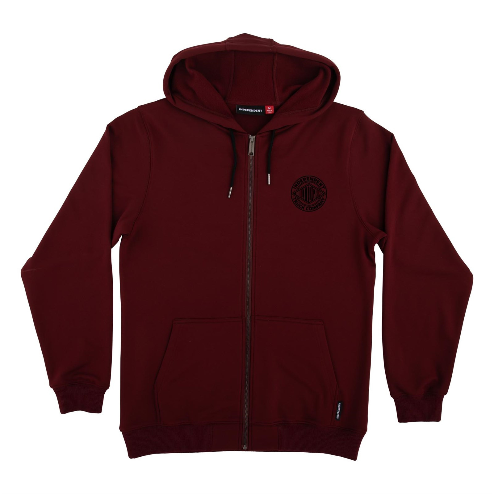 mikina INDEPENDENT - Clipper Zip Hooded Midweight Burgundy (153517) velikost: M