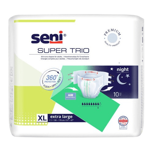 SENI SUPER TRIO EXTRA LARGE KALHOTKY ABSORPČNÍ PRODYŠNÉ VYSOKÁ SAVOST, BOKY 13