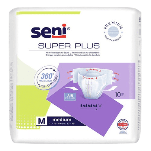 SENI SUPER PLUS MEDIUM KALHOTKY ABSORPČNÍ PRODYŠNÉ NOČNÍ, BOKY 75-110CM,2