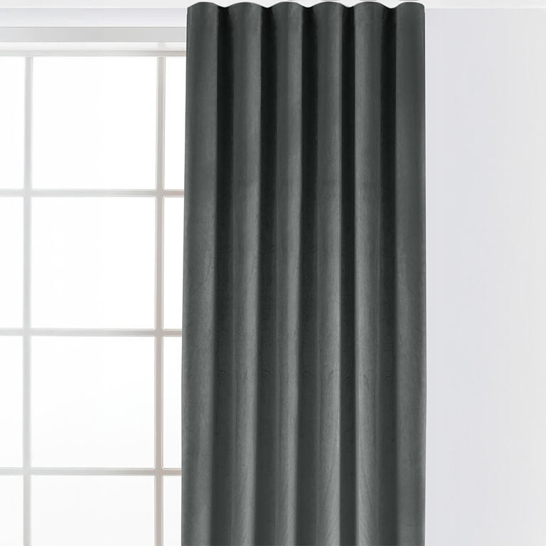 Sametový závěs FILUMI tmavě šedý 140 x 250 cm