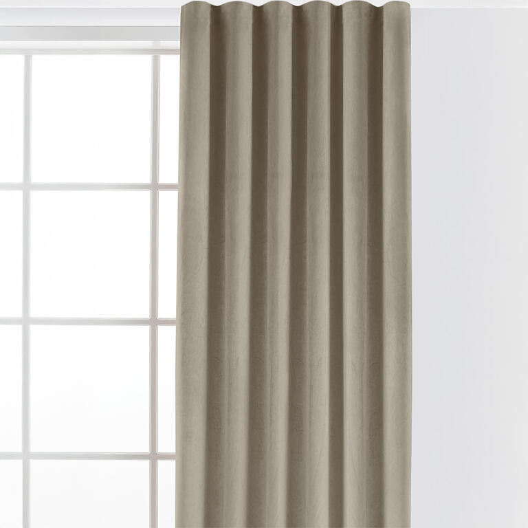 Sametový závěs FILUMI tmavě béžový 140 x 250 cm 1 ks