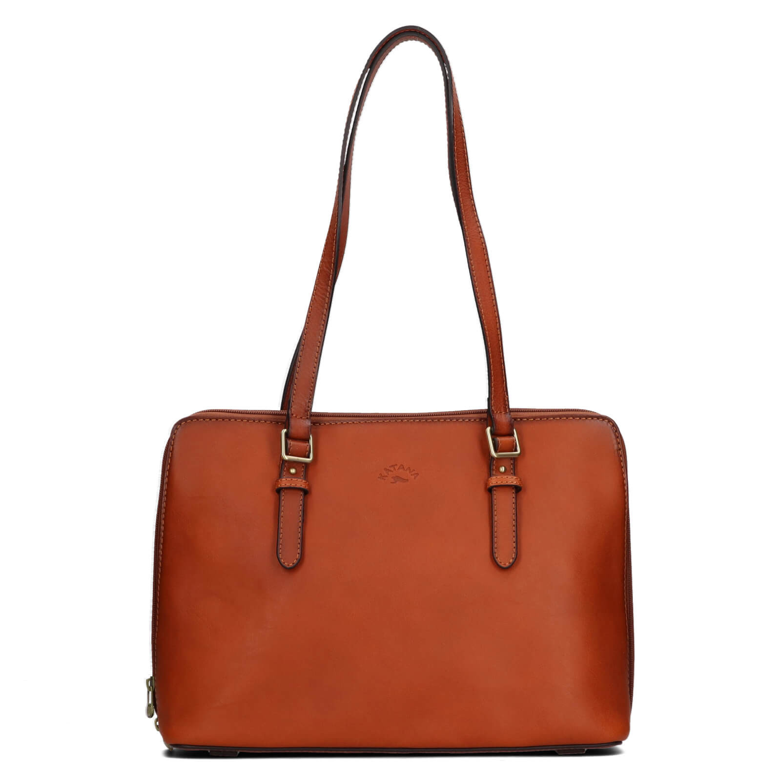 Elegantní dámská kožená kabelka Katana Wella - koňak