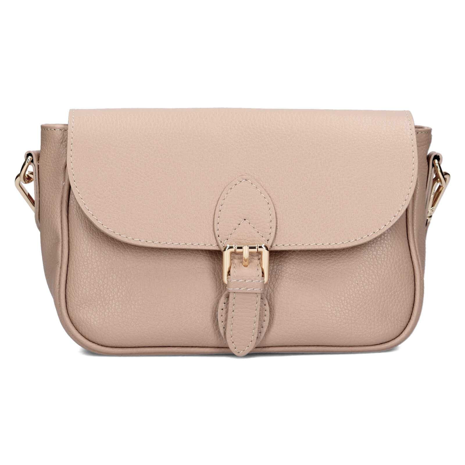 Dámská kožená crossbody kabelka Italia Melanis - béžová