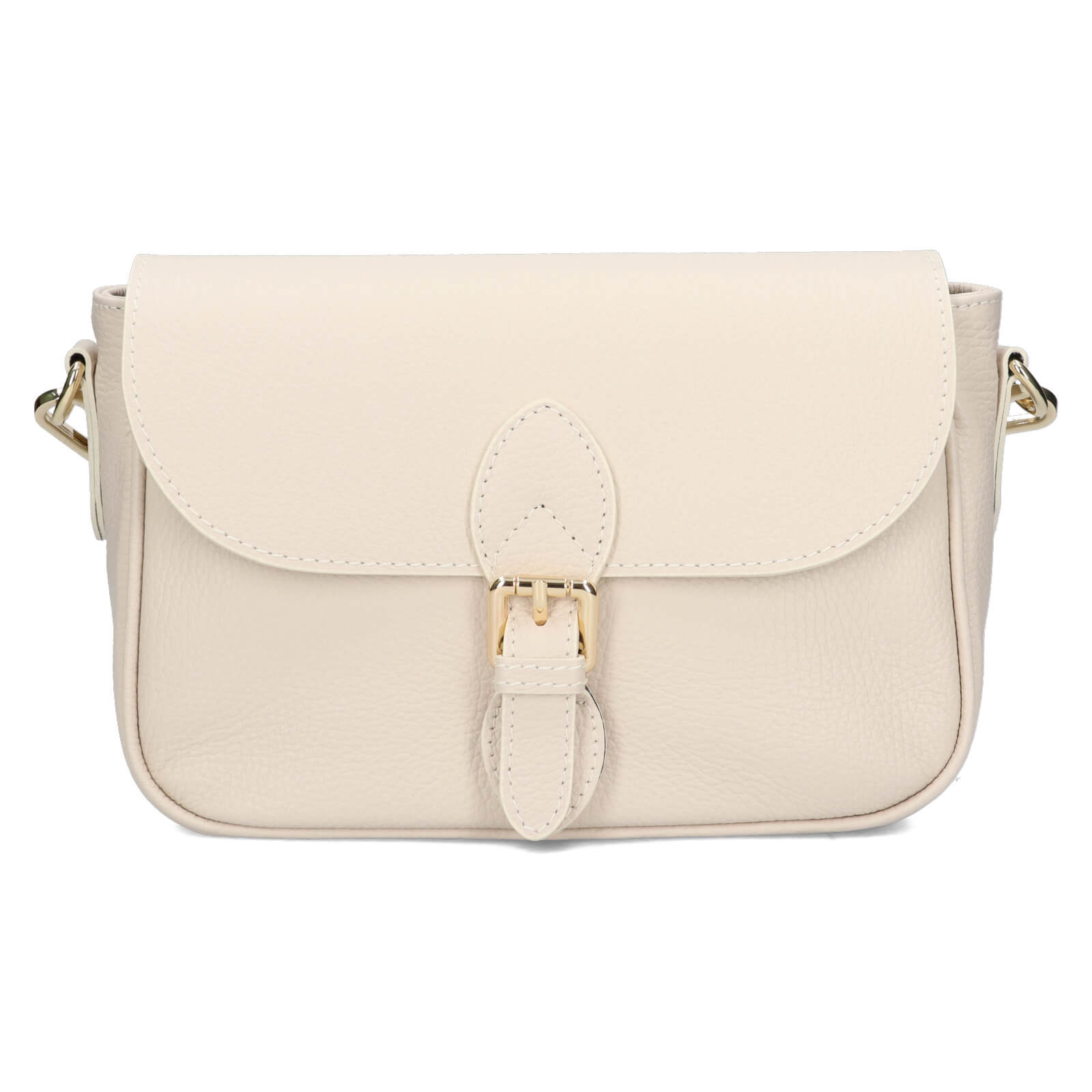 Dámská kožená crossbody kabelka Italia Melanis - krémová