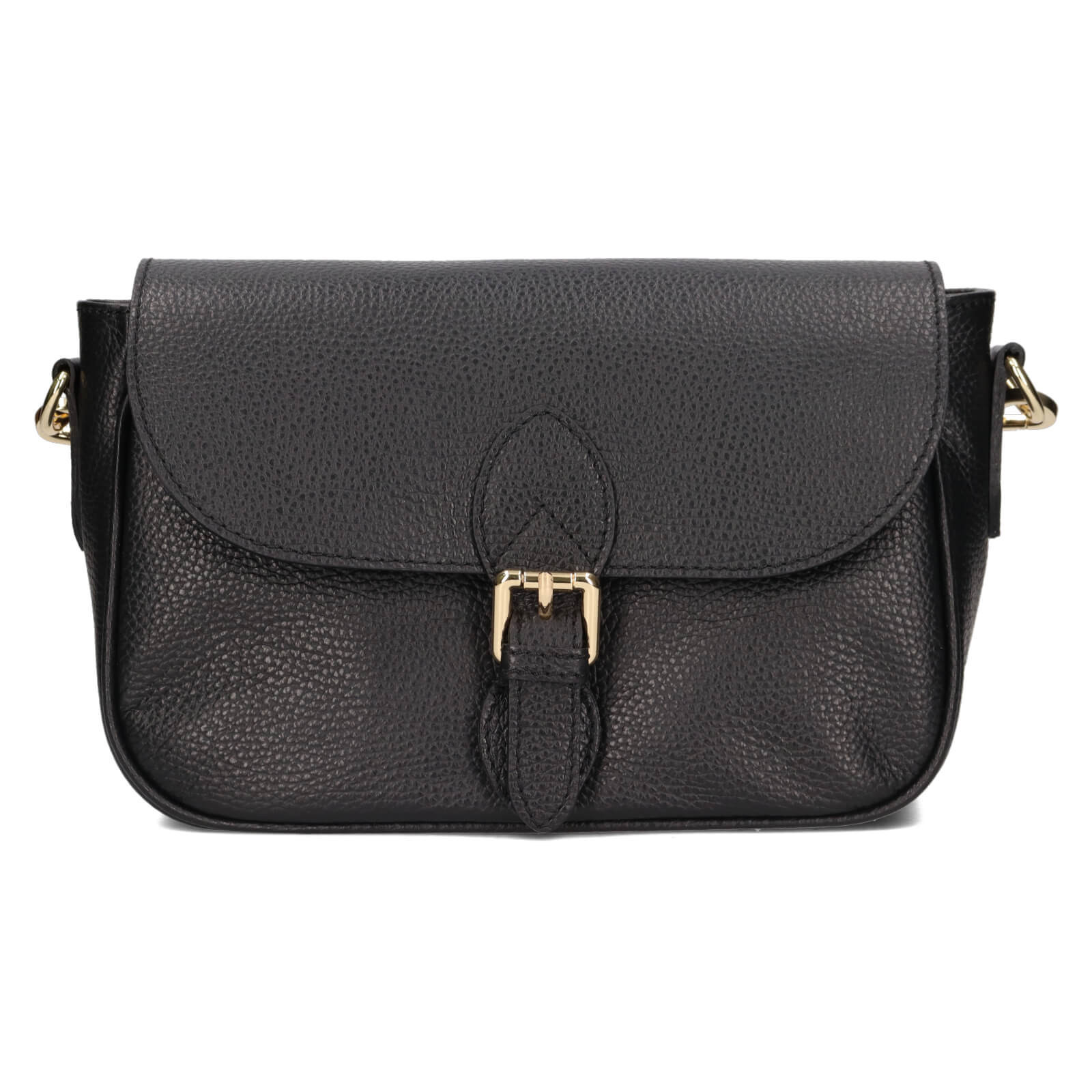 Dámská kožená crossbody kabelka Italia Melanis - černá