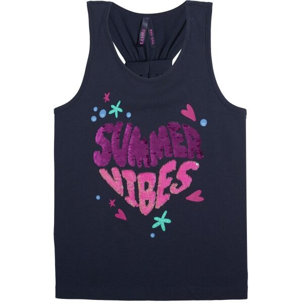 Lewro HILLAINE Dívčí tílko, tmavě modrá, velikost