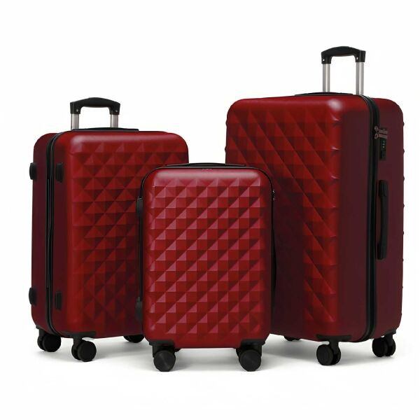 ROWEX CRYSTAL SET Sada cestovních kufrů, vínová, velikost