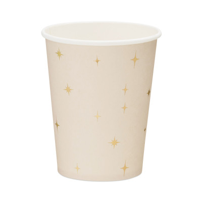 Kelímky béžové s hvězdičkami 6 ks Albi