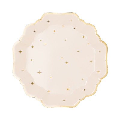 Talíře béžové s hvězdičkami 6 ks Albi