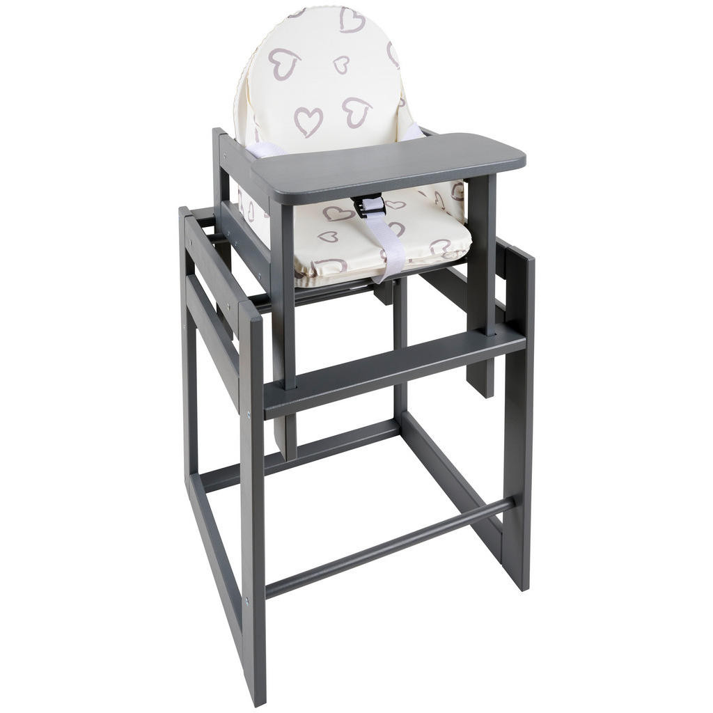 My Baby Lou KOMBINOVANÁ VYSOKÁ ŽIDLE, buk, šedá