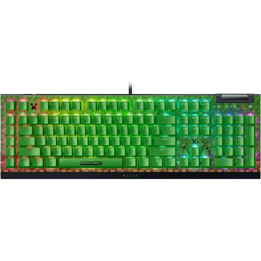 Razer BlackWidow V4 X Green Switch Minecraft Ed. herní klávesnice (US) černá, RZ03-04704100-R3M1