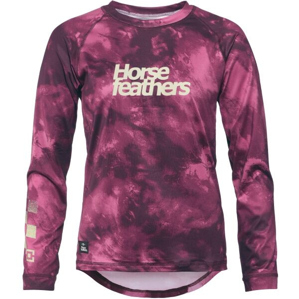 Horsefeathers DECO LS Dámský cyklodres, vínová, velikost