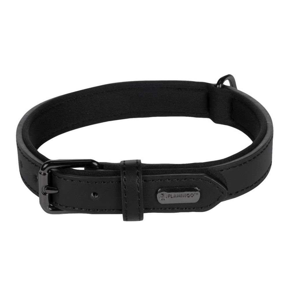 Kožený obojek pro psy Flamingo Binti černá - S